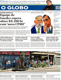 Capa do jornal O Globo 10/09/2019