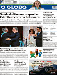 Capa do jornal O Globo 11/12/2019