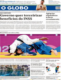 Capa do jornal O Globo 12/08/2019