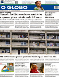 Capa do jornal O Globo 12/12/2019