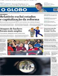 Capa do jornal O Globo 13/06/2019