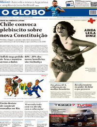 Capa do jornal O Globo 16/11/2019