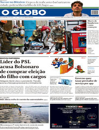 Capa do jornal O Globo 19/10/2019