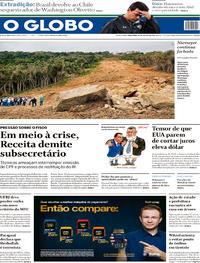 Capa do jornal O Globo 20/08/2019