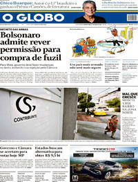Capa do jornal O Globo 22/05/2019