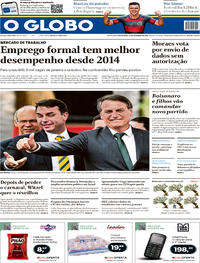Capa do jornal O Globo 22/11/2019