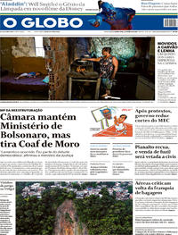 Capa do jornal O Globo 23/05/2019