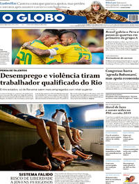 Capa do jornal O Globo 23/06/2019