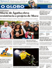 Capa do jornal O Globo 23/09/2019