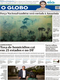 Capa do jornal O Globo 25/08/2019