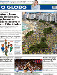 Capa do jornal O Globo 27/05/2019