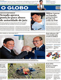 Capa do jornal O Globo 27/06/2019