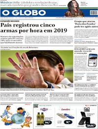 Capa do jornal O Globo 27/12/2019