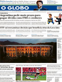 Capa do jornal O Globo 29/08/2019