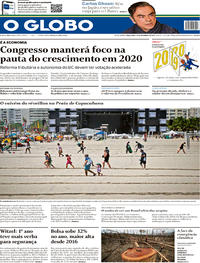 Capa do jornal O Globo 31/12/2019
