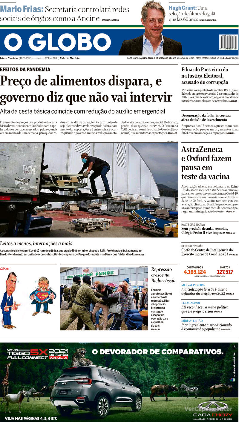 Jornal de quarta - 16 de Setembro de 2020 - Para-Não-Uma