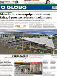 Capa do jornal O Globo 02/04/2020
