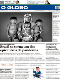 Capa do jornal O Globo 02/05/2020