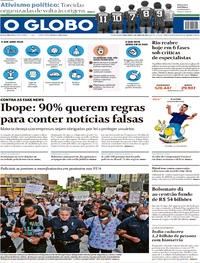 Capa do jornal O Globo 02/06/2020