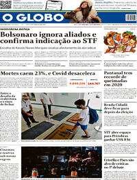 Capa do jornal O Globo 02/10/2020