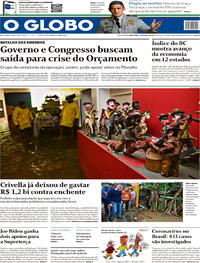 Capa do jornal O Globo 03/03/2020