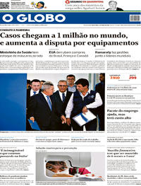 Capa do jornal O Globo 03/04/2020