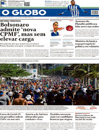 Capa do jornal O Globo 03/08/2020