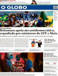 Capa do jornal O Globo 04/05/2020