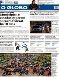 Capa do jornal O Globo 04/06/2020