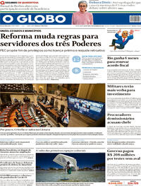 Capa do jornal O Globo 04/09/2020