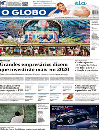 Capa do jornal O Globo 05/01/2020