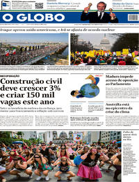 Capa do jornal O Globo 06/01/2020