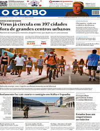 Capa do jornal O Globo 06/04/2020