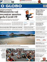 Capa do jornal O Globo 06/06/2020