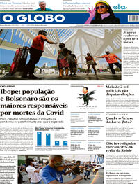 Capa do jornal O Globo 06/09/2020