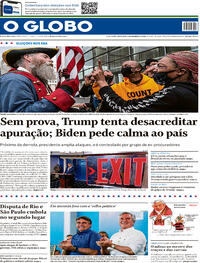 Capa do jornal O Globo 06/11/2020