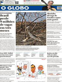 Capa do jornal O Globo 07/08/2020