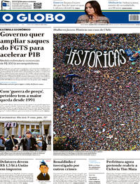 Capa do jornal O Globo 09/03/2020