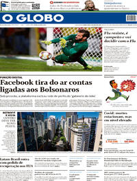 Capa do jornal O Globo 09/07/2020