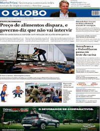 Capa do jornal O Globo 09/09/2020