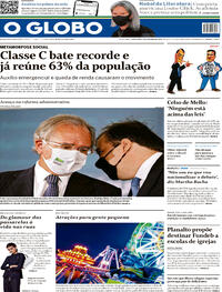 Capa do jornal O Globo 09/10/2020