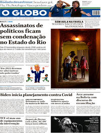 Capa do jornal O Globo 09/11/2020