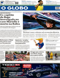 Capa do jornal O Globo 10/02/2020