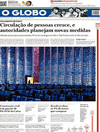 Capa do jornal O Globo 10/04/2020