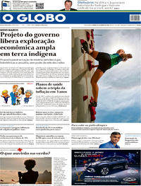 Capa do jornal O Globo 11/01/2020