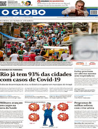 Capa do jornal O Globo 11/05/2020