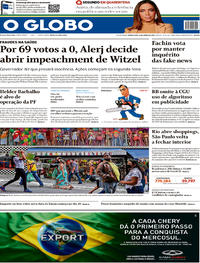 Capa do jornal O Globo 11/06/2020