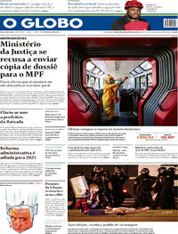 Capa do jornal O Globo 11/08/2020