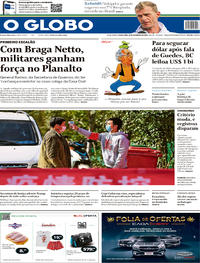 Capa do jornal O Globo 14/02/2020