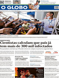 Capa do jornal O Globo 14/04/2020